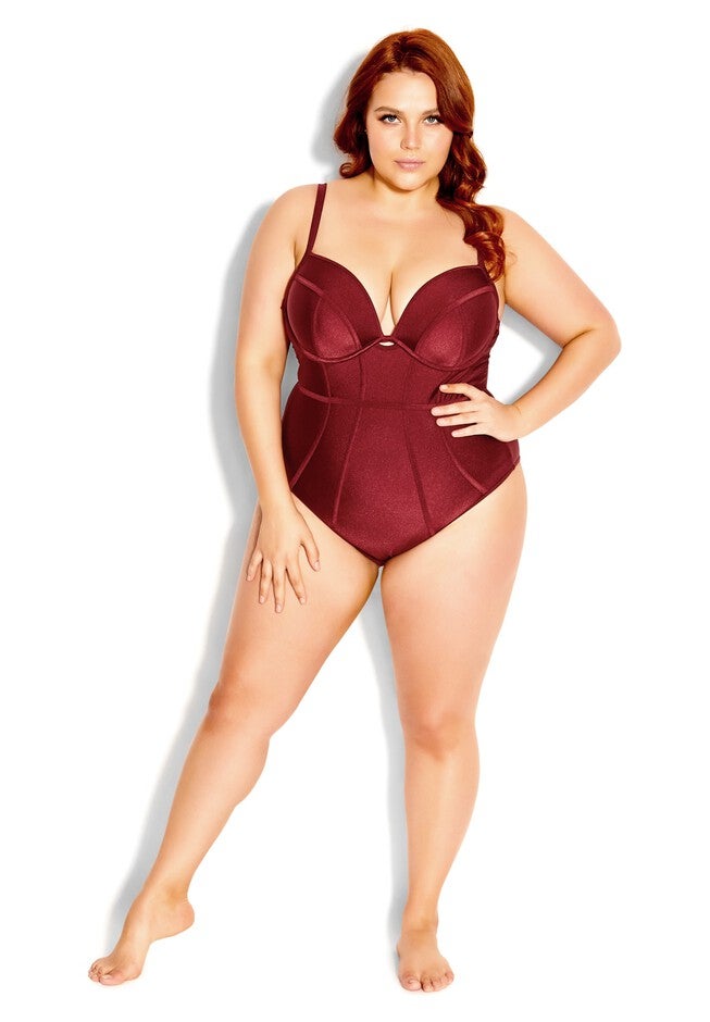 Grenada Underwire 1 Piece - merlot, PURPLE, alternate image number null