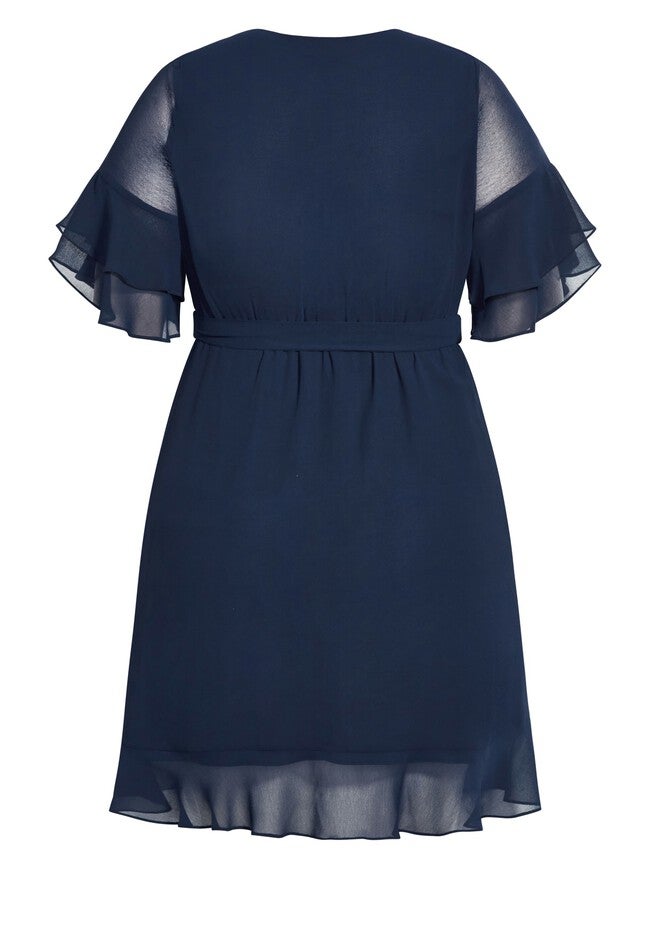 Flutter Frill Dress - navy, BLUE, alternate image number null