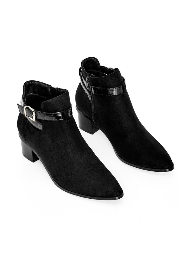 WIDE FIT Alias Cut Out Ankle Boot - black, BLACK, alternate image number null