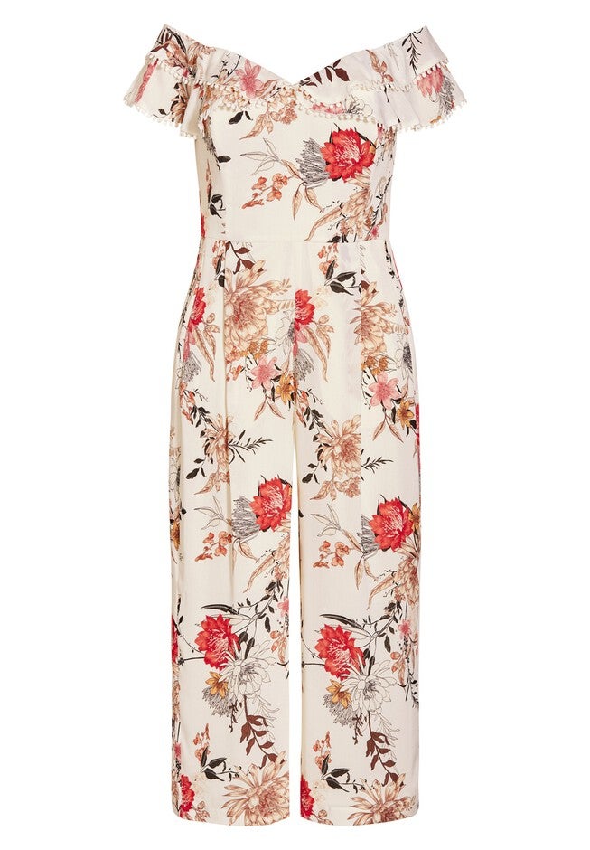 Botanical Jumpsuit - ivory, WHITE, alternate image number 2