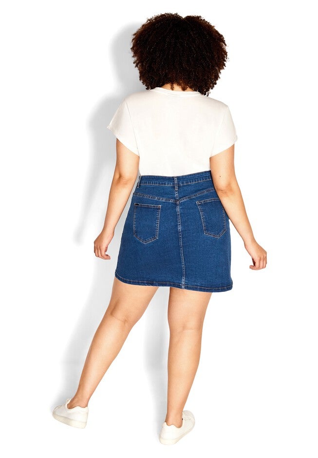 Island Denim Skirt - mid denim, BLUE, on-hover image number 1