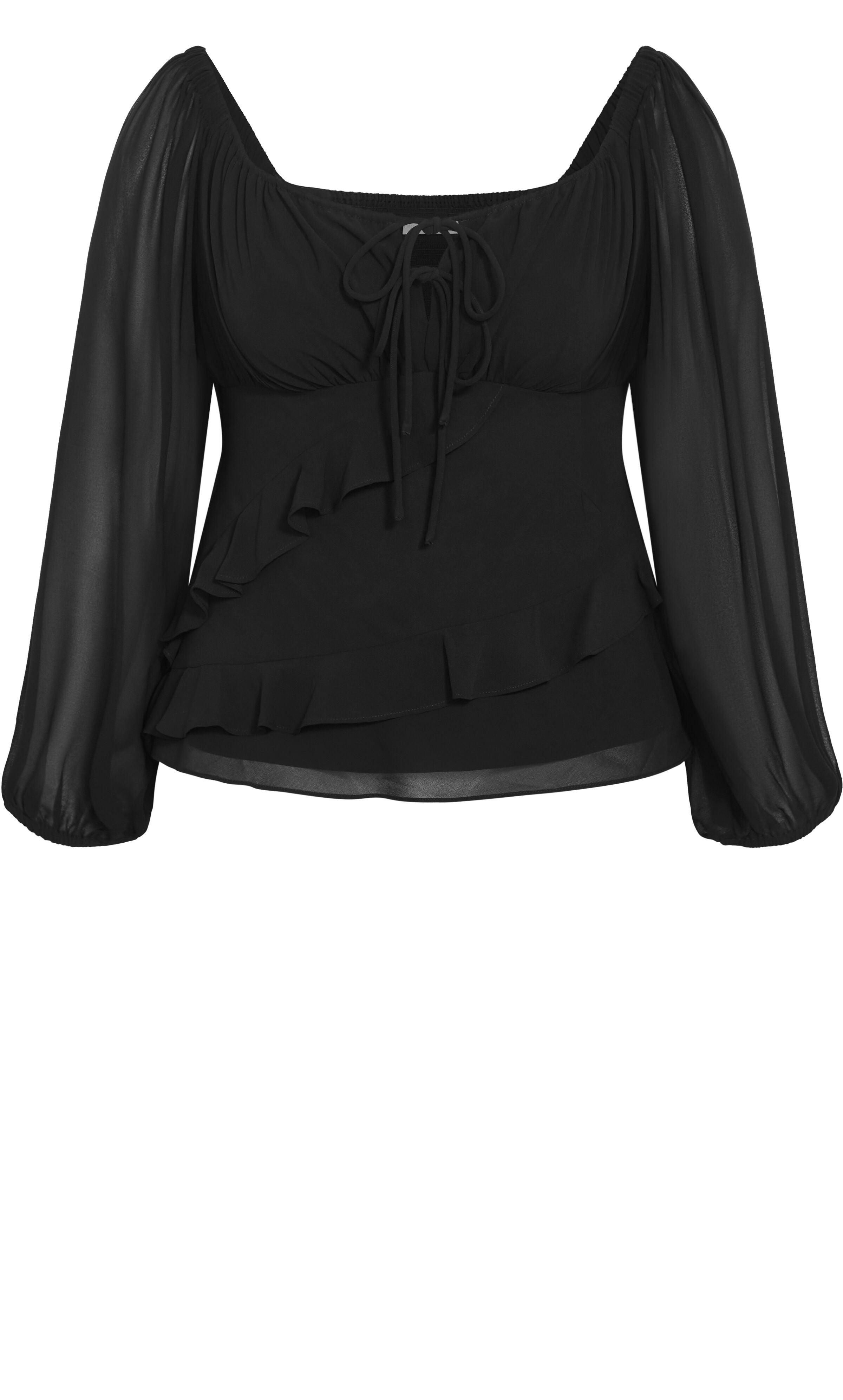 Shayla Frill Top, BLACK, alternate image number 3