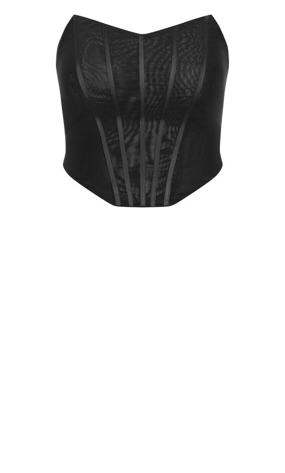 Amaya Deep V Neck Corset - black, BLACK, alternate image number null