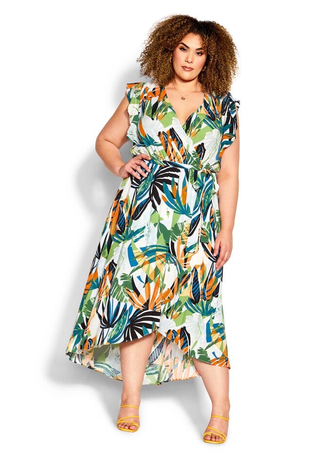 Cassie Print Maxi Dress - white, WHITE, hi-res image number null