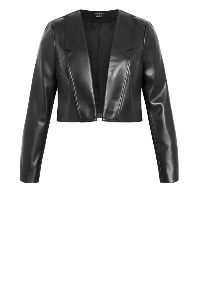Serena Faux Leather Jacket - black, BLACK, on-hover image number null