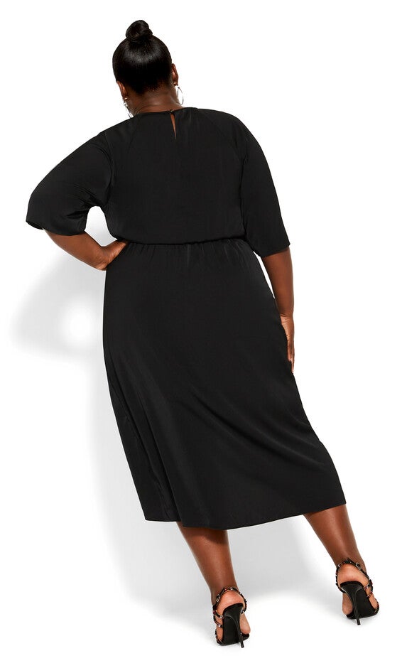 Sleek Tie Dress - black, BLACK, alternate image number 3