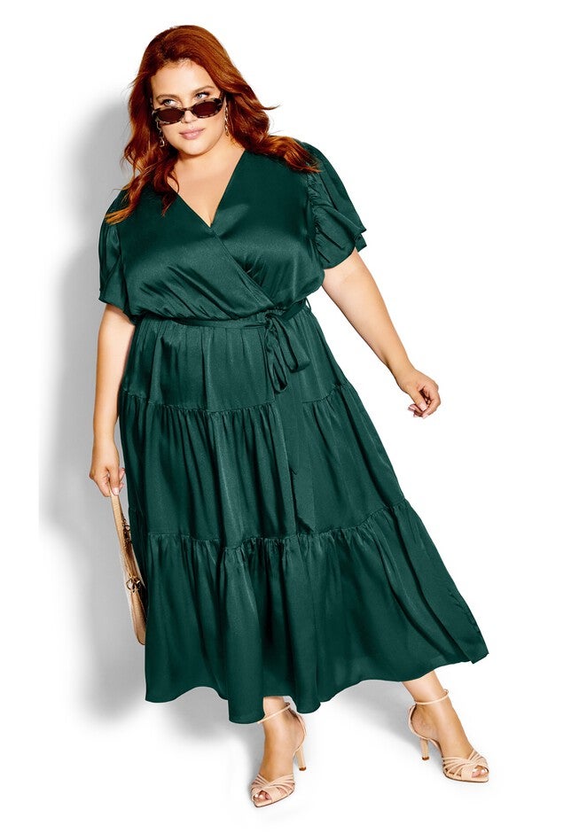 Tiered Sweetness Maxi Dress - emerald, GREEN, hi-res image number null