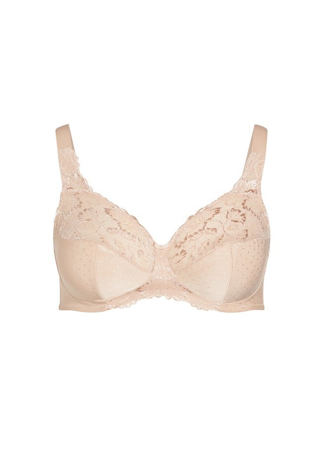 Lace Soft Cup Wire Free Bra, NATURAL, alternate image number 2