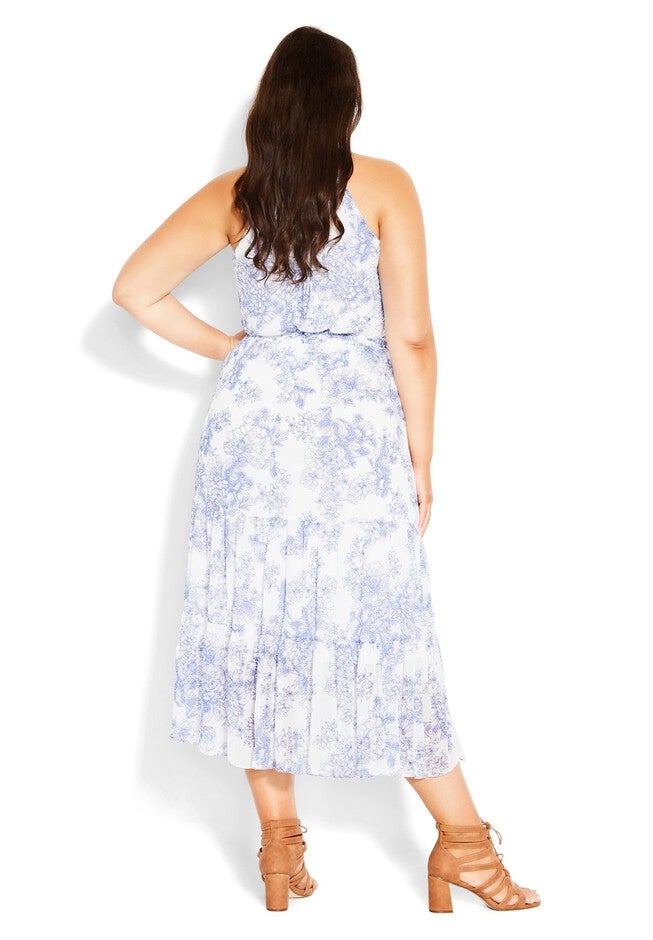 Zen Halter Neck Maxi Dress - ivory, WHITE, alternate image number 4