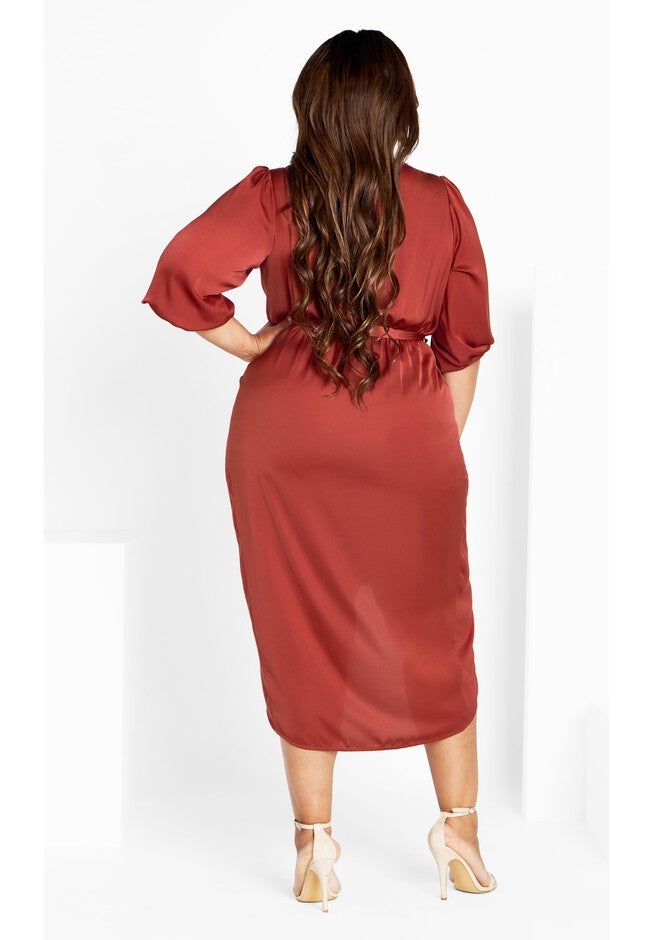 Opulent Elbow Sleeve Dress - toffee, BROWN, alternate image number 4