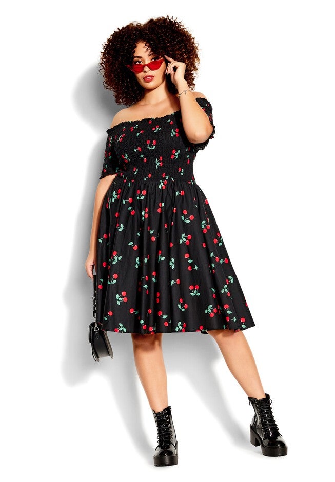 Cherry Pie Dress - black, BLACK, hi-res image number 0