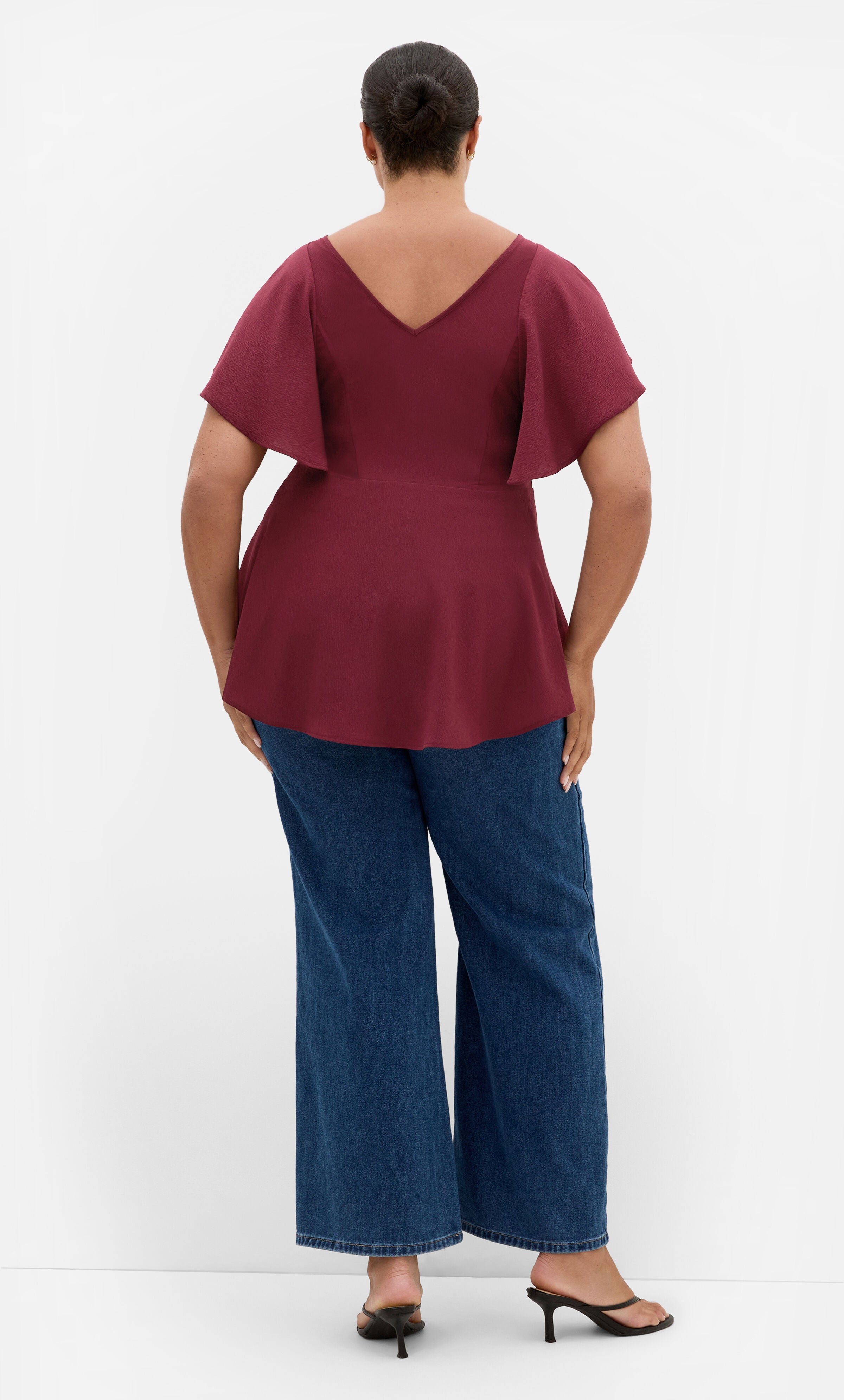 Romantic Mood Peplum Top, RED, alternate image number 2