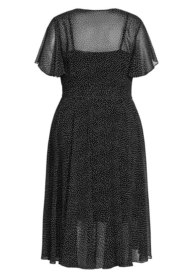 Spotty Wrap Dress - black, BLACK, alternate image number 3