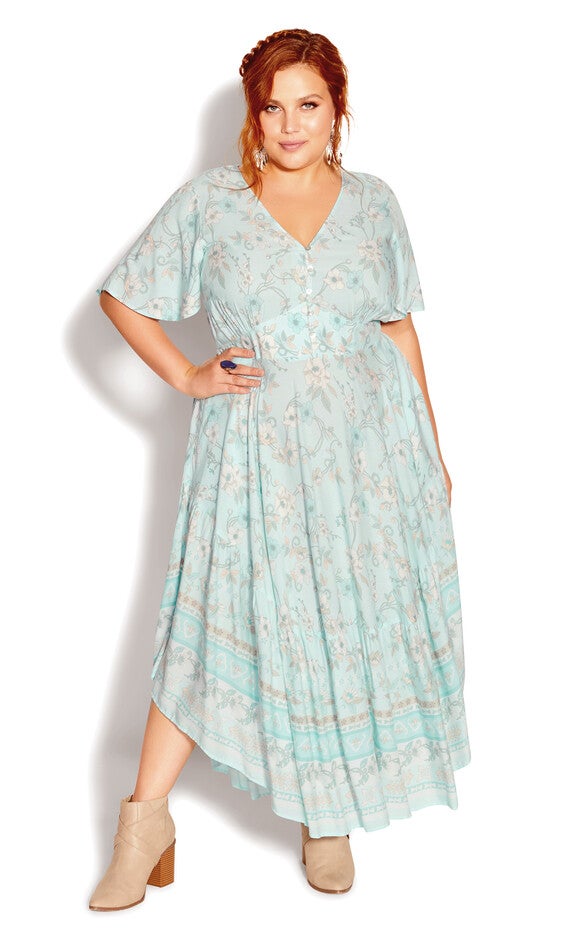 Spirited Floral Maxi Dress - sea foam, GREEN, alternate image number 2