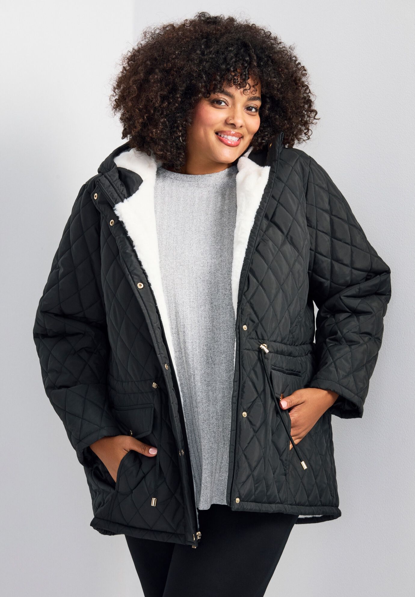 Zip-Front A-Line Coat With Back Inverted Pleat | Avenue