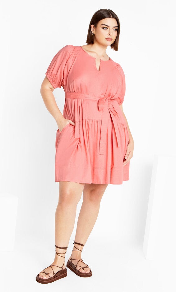 Cassie Plain Dress - rose, PINK, hi-res image number null