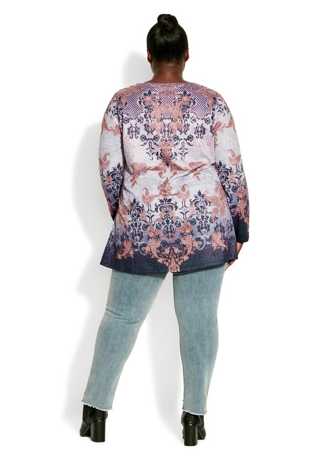 Callie Top, RED ORNATE, on-hover image number null