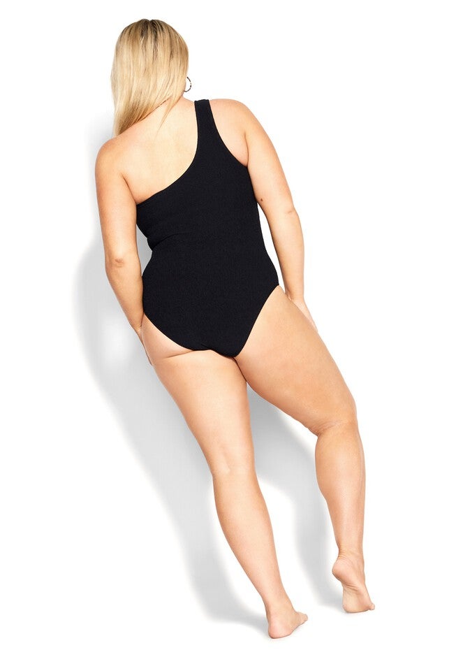 Izzy One Shoulder 1 Piece - black, BLACK, on-hover image number 1