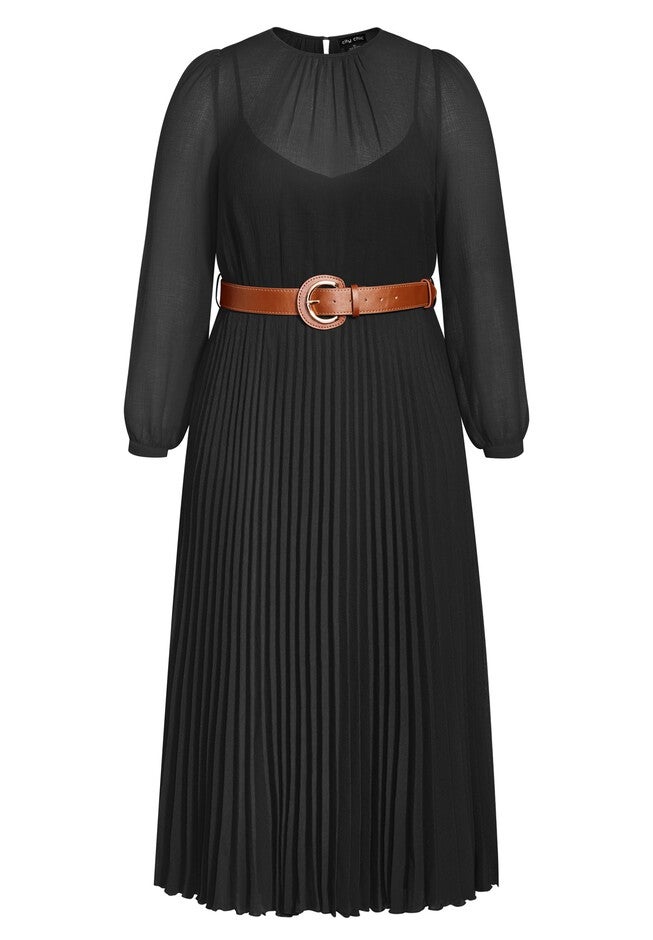 Love Pleat Dress - black, BLACK, alternate image number 3