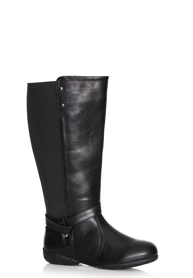 Vera Flat Tall Boot, BLACK, on-hover image number null