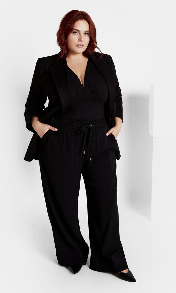 Amelila Pleat Bodysuit - black, BLACK, alternate image number 1