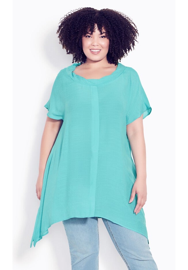 Lara Twist Tunic, TURQUOISE, hi-res image number null