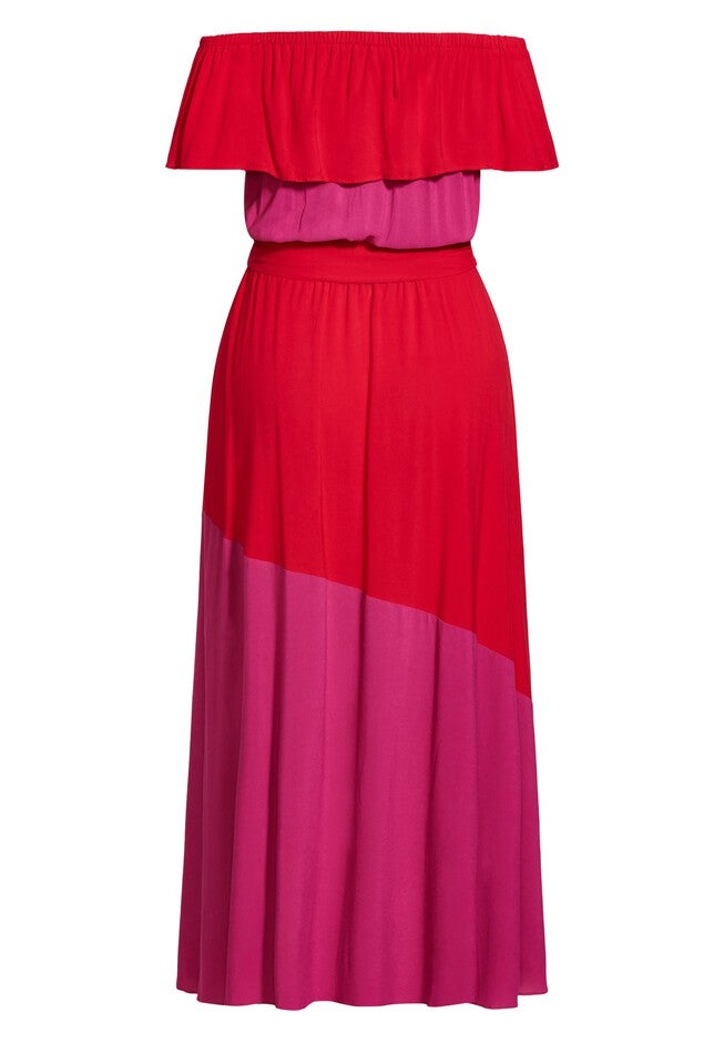 Colorburst Maxi Dress - fuchsia, RED, alternate image number 3
