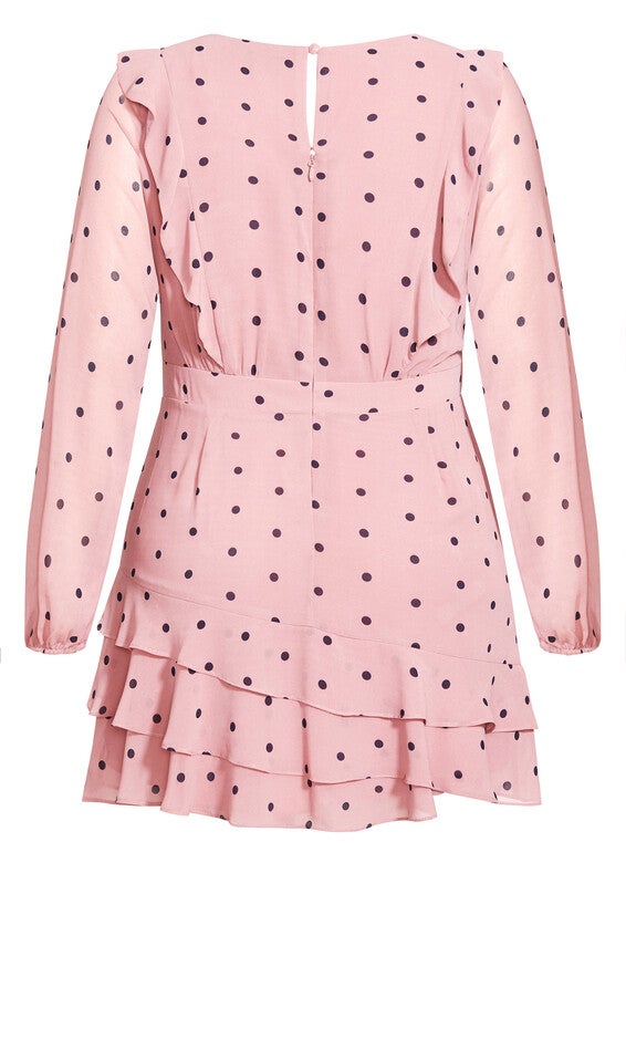Sabrina Dress - pink polka dot, PINK, alternate image number null