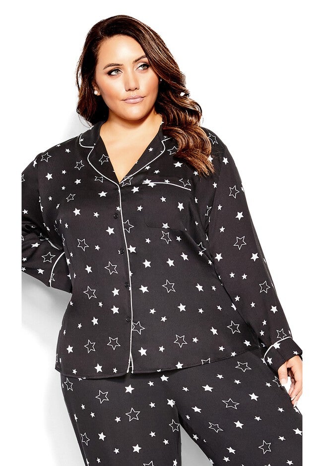 Galaxy Sleep Shirt - black, BLACK, hi-res image number null