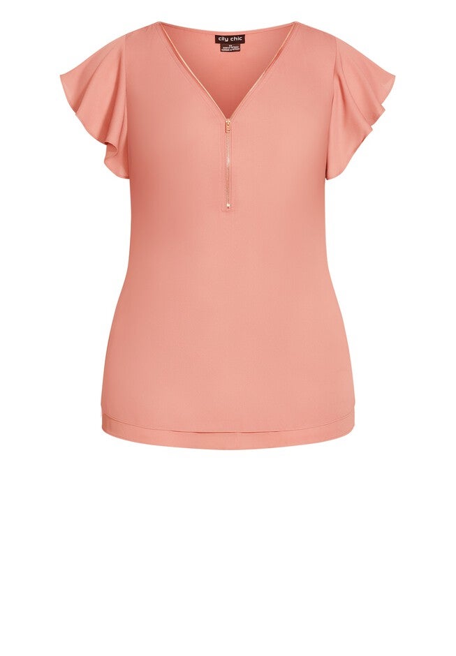 Zip Fling Top - guava, PINK, alternate image number null