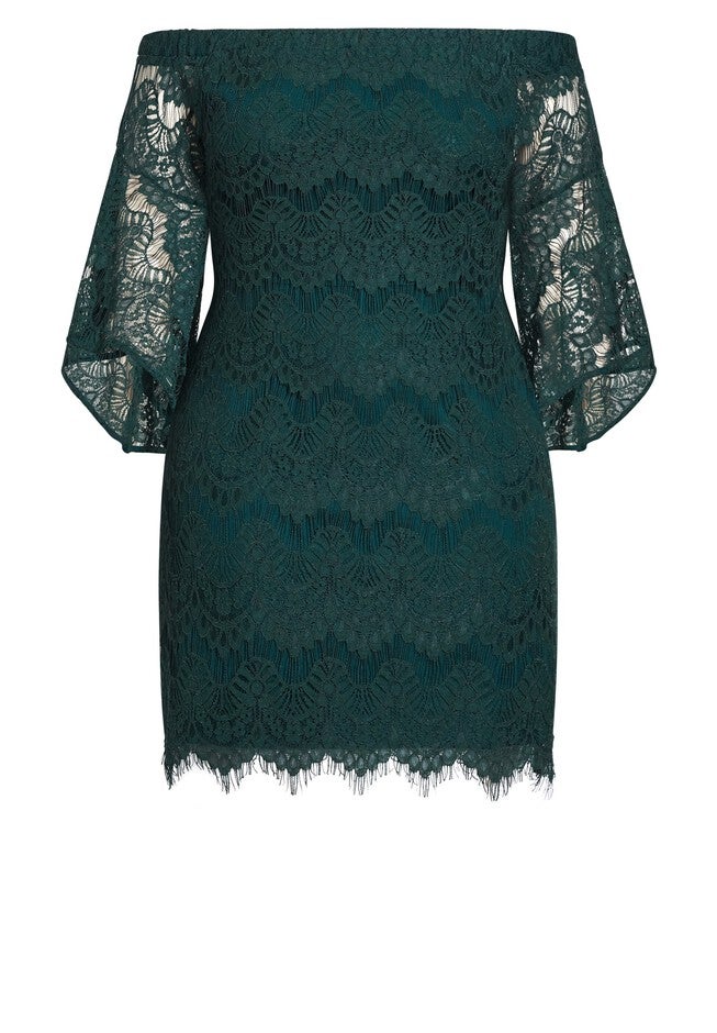 Bella Lace Dress - emerald, GREEN, alternate image number null