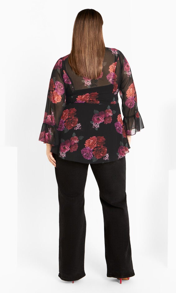 Chaya Print Top - black, BLACK, alternate image number null