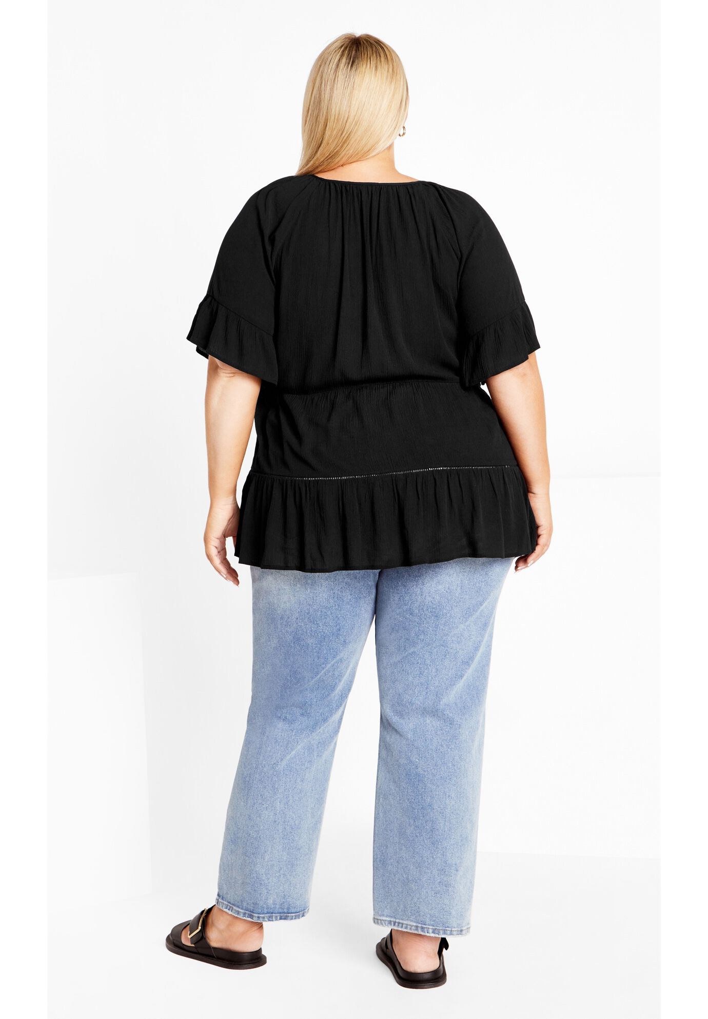 Tess Plain Top, BLACK, on-hover image number 1