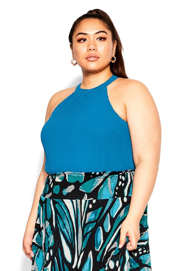Sabrina Print Skirt - teal, GREEN, alternate image number 2