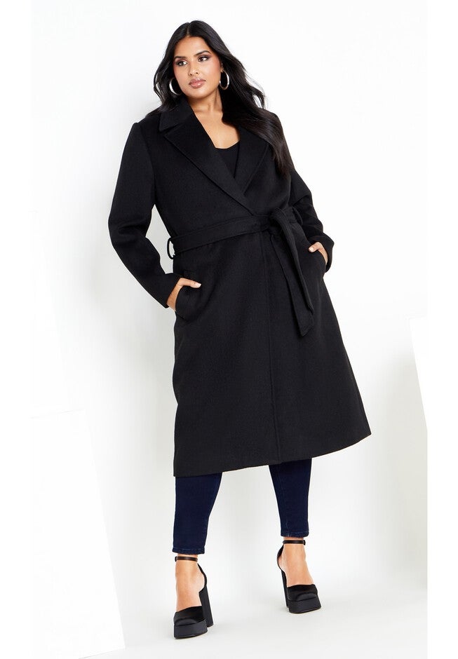Romantic Luxe Wool Blend Coat - black, BLACK, on-hover image number 1