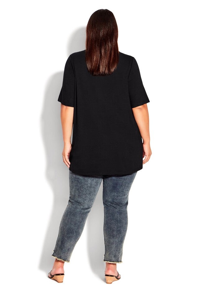 Knit Pleated Top, BLACK, alternate image number null