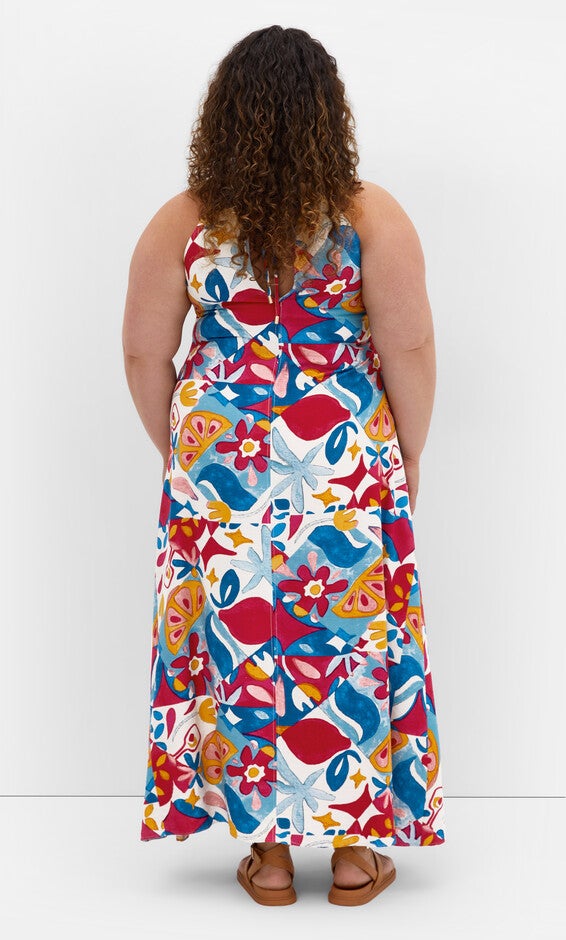 Mosaic Maxi Dress - print, BLUE, alternate image number null