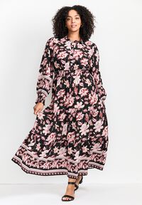satin jacquard blouson sleeve maxi dress Berry Coast Blouson Sleeve Satin Midi Dress
