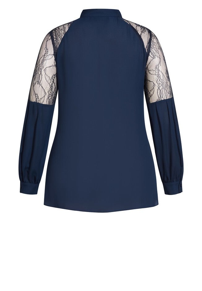 Mysterious Lace Top - navy, BLUE, alternate image number null
