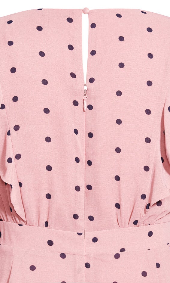 Sabrina Dress - pink polka dot, PINK, alternate image number null