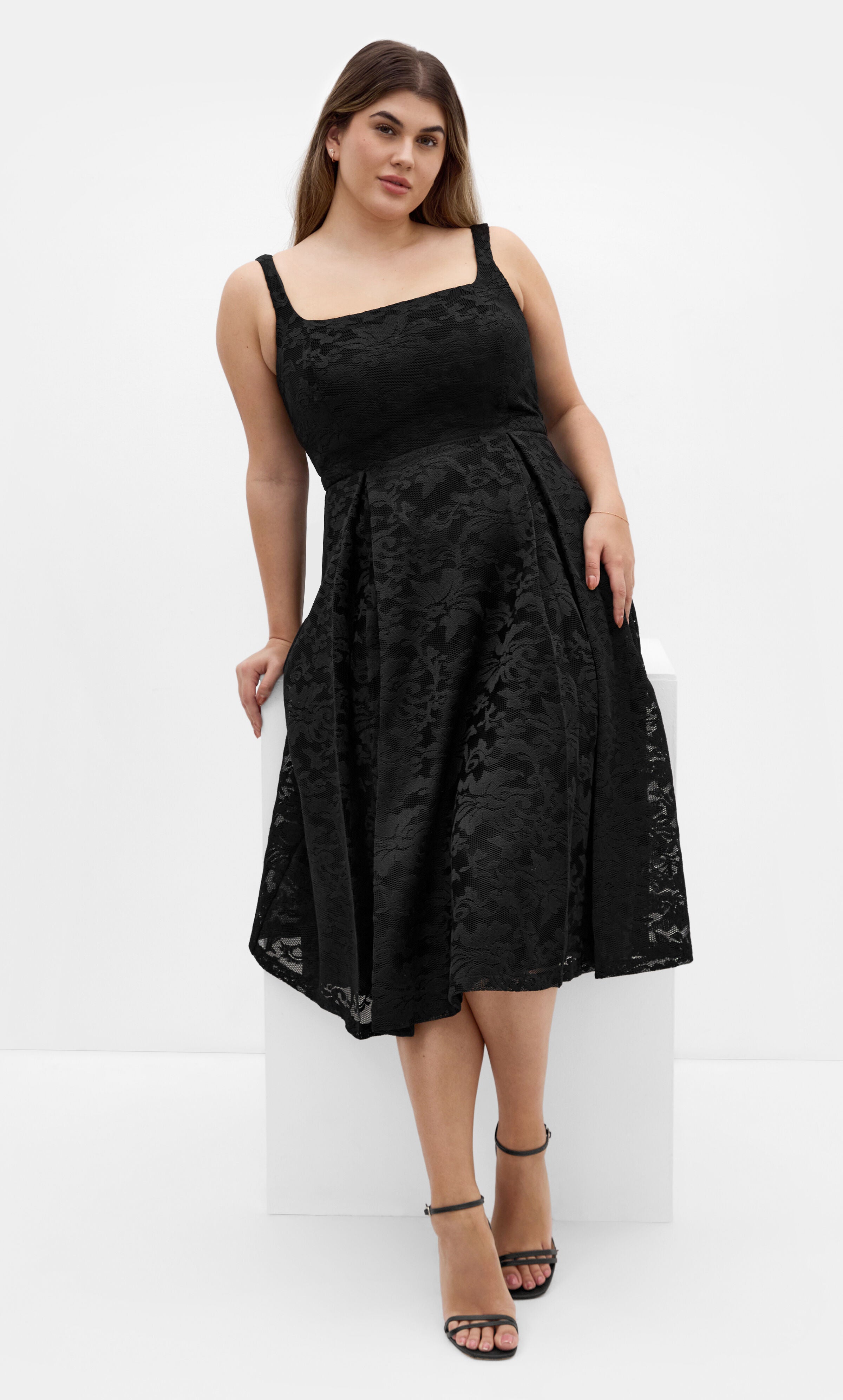 Jacklynn Midi Dress - black, BLACK, hi-res image number 0