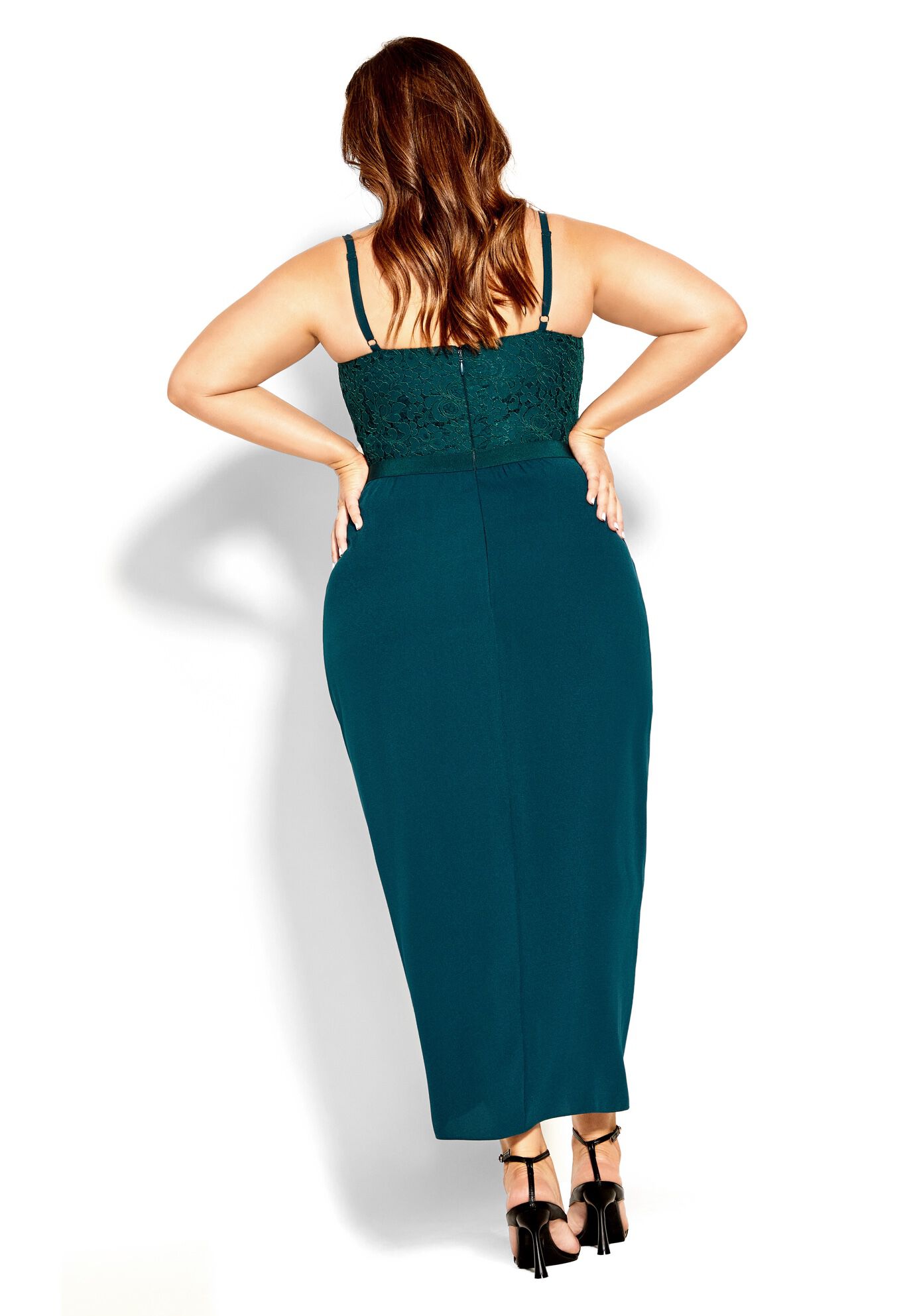 Lace Touch Dress - emerald, GREEN, on-hover image number 1