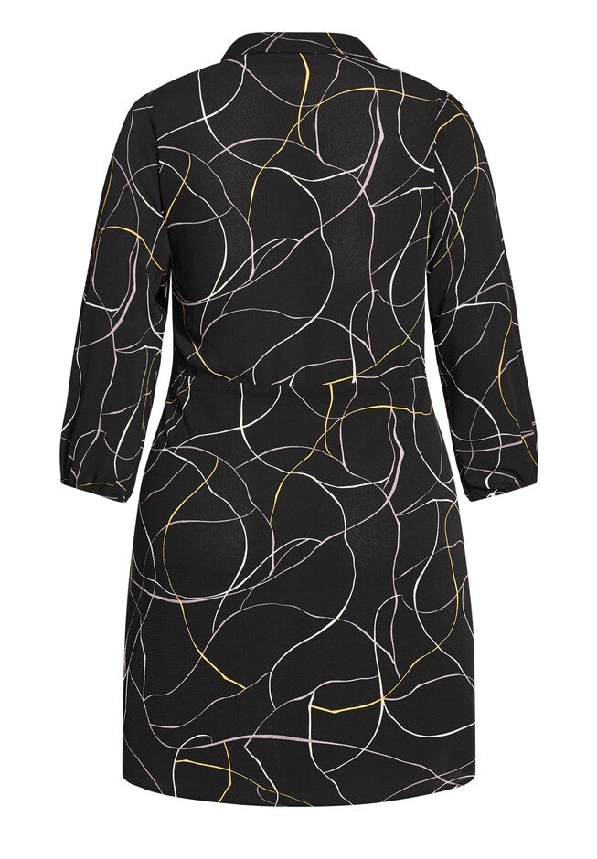 Relaxed Tie Dress - black, BLACK, alternate image number null