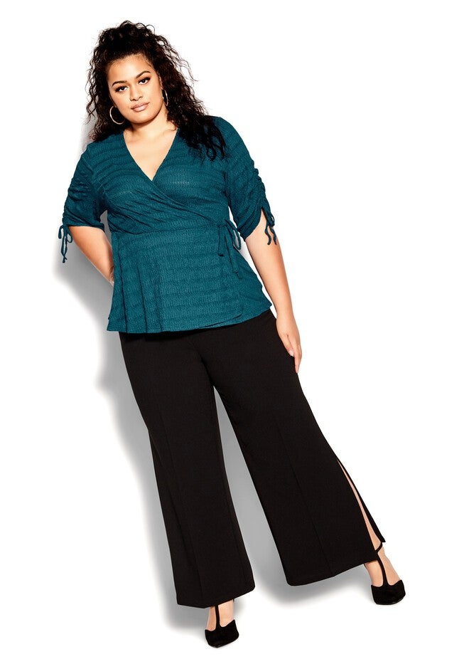 Romance Tie Top - teal, GREEN, on-hover image number null