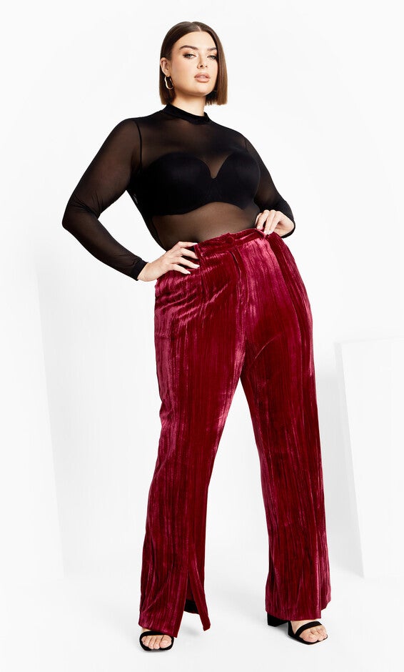 Crushed Pant - cabernet, RED, alternate image number 2