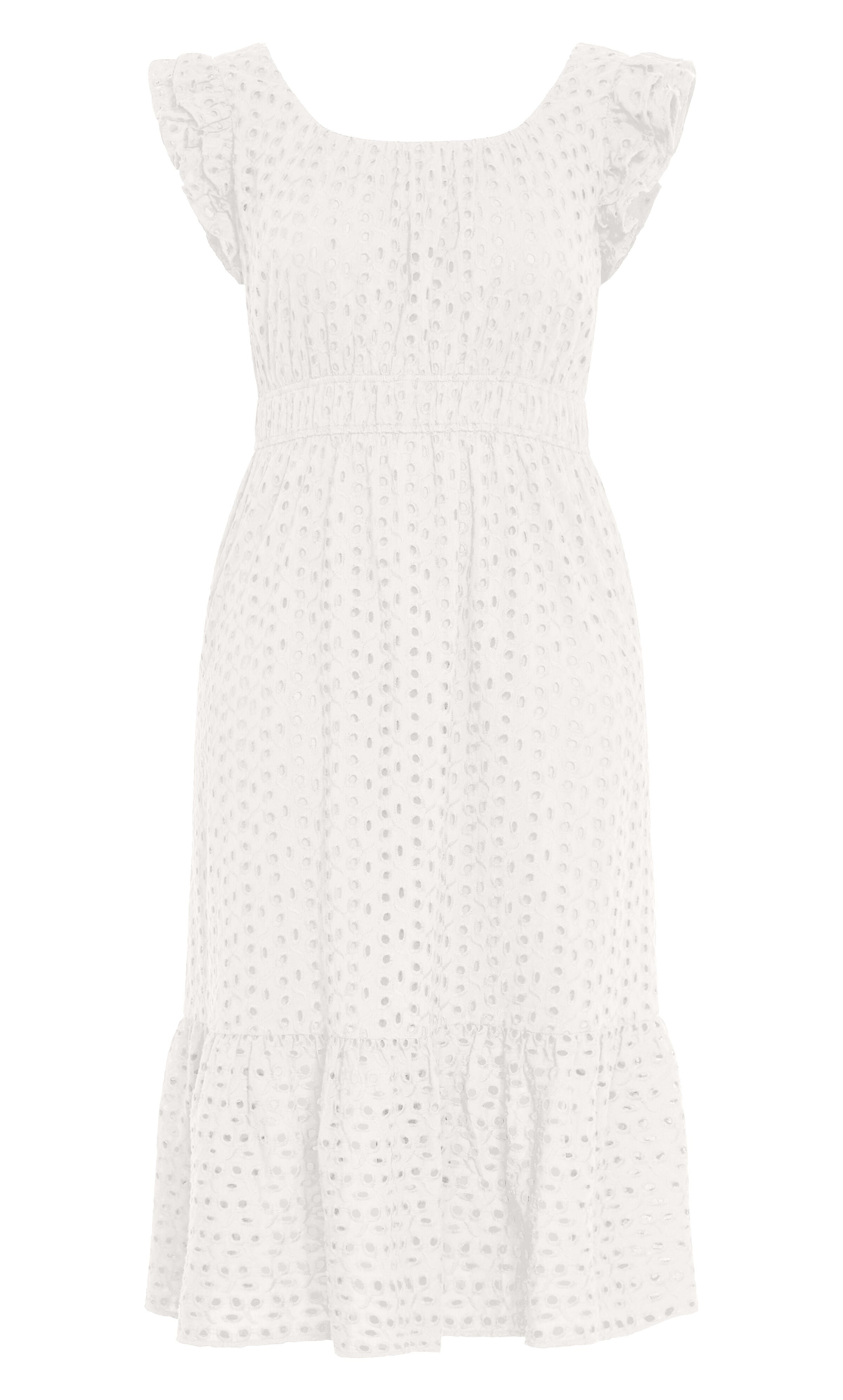 Sweet Broderie Midi Dress - ivory, WHITE, alternate image number 3