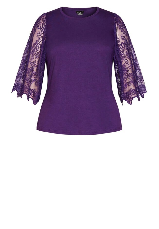 Embroidered Angel Top - petunia, PURPLE, alternate image number 2