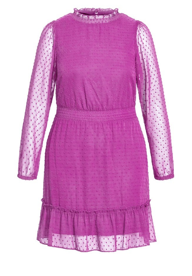 Dobby Tiered Dress - wisteria, PURPLE, alternate image number null