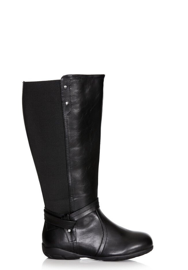 Vera Flat Tall Boot, BLACK, alternate image number null