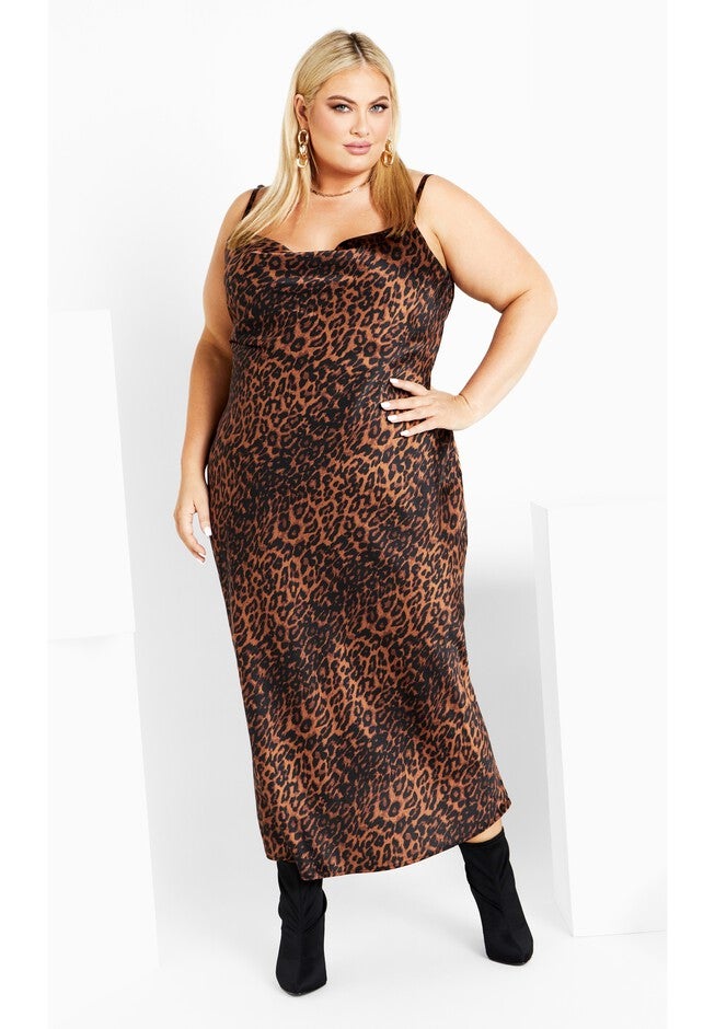 Alani Print Dress - leopard, BROWN, hi-res image number null